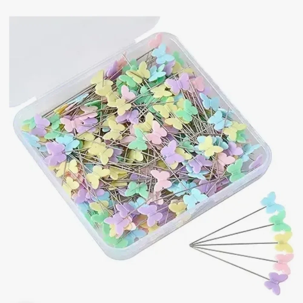 Pastel Butterfly Head Pins - Multi-Color Sewing & Craft Pins